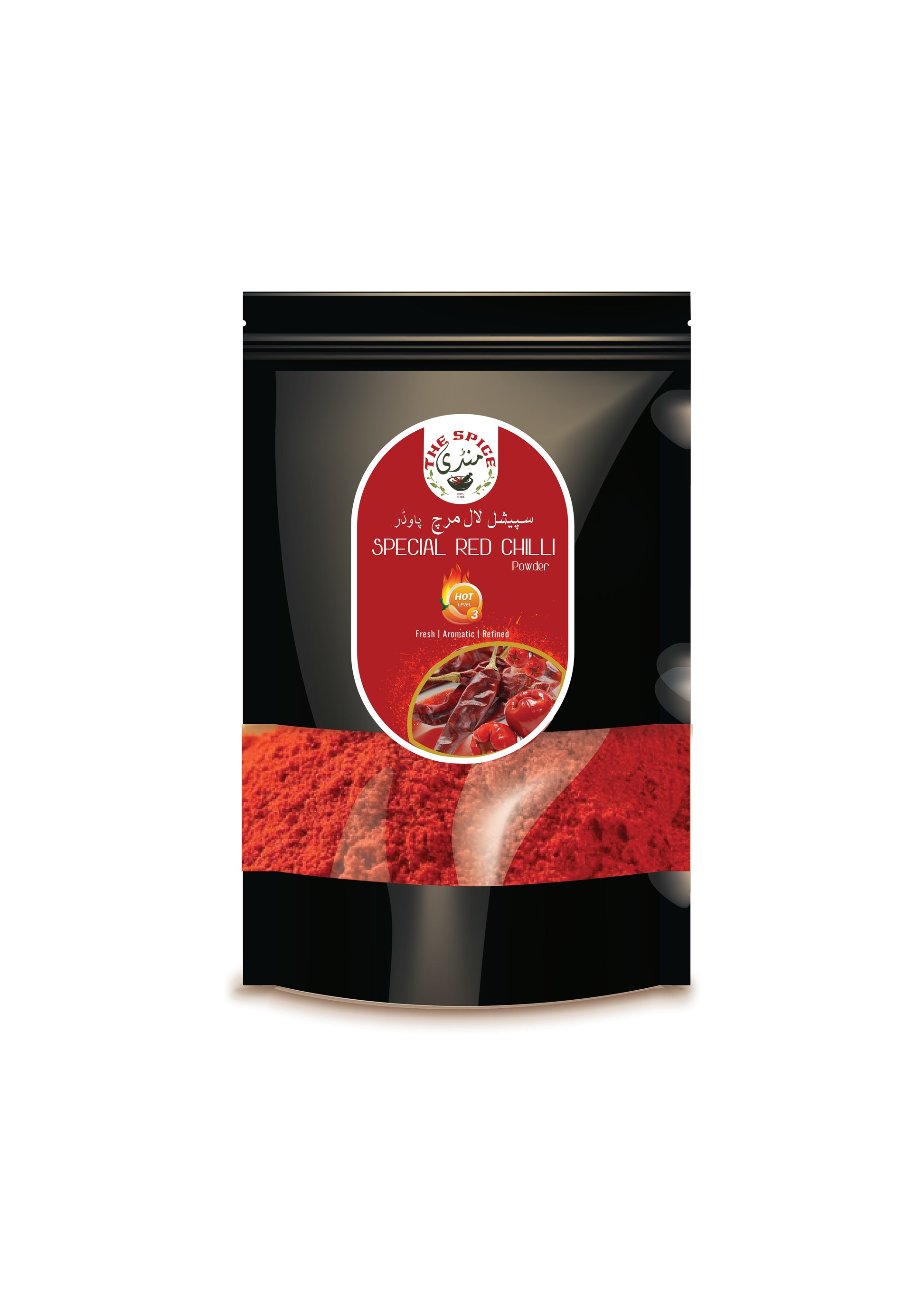 Special red Chilli Powder in stand up pouch. Available in Lahore